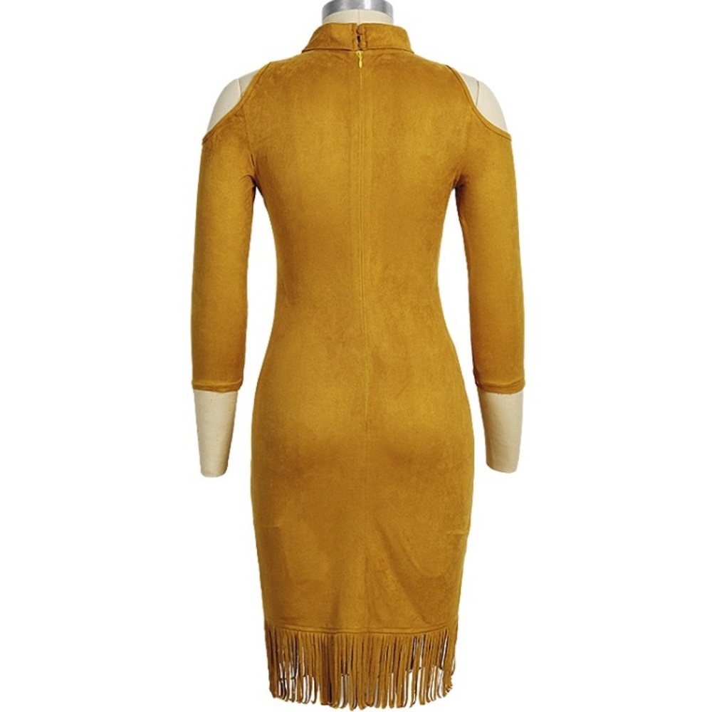 NEW! Suede Fringe Dress - Picture 2 of 7